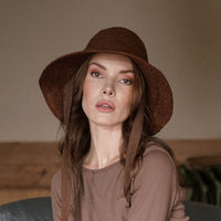 The Meg Jute Straw Hat In Burnt Sienna - Diazza