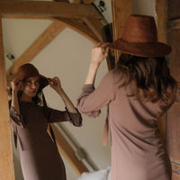 The Meg Jute Straw Hat In Burnt Sienna - Diazza