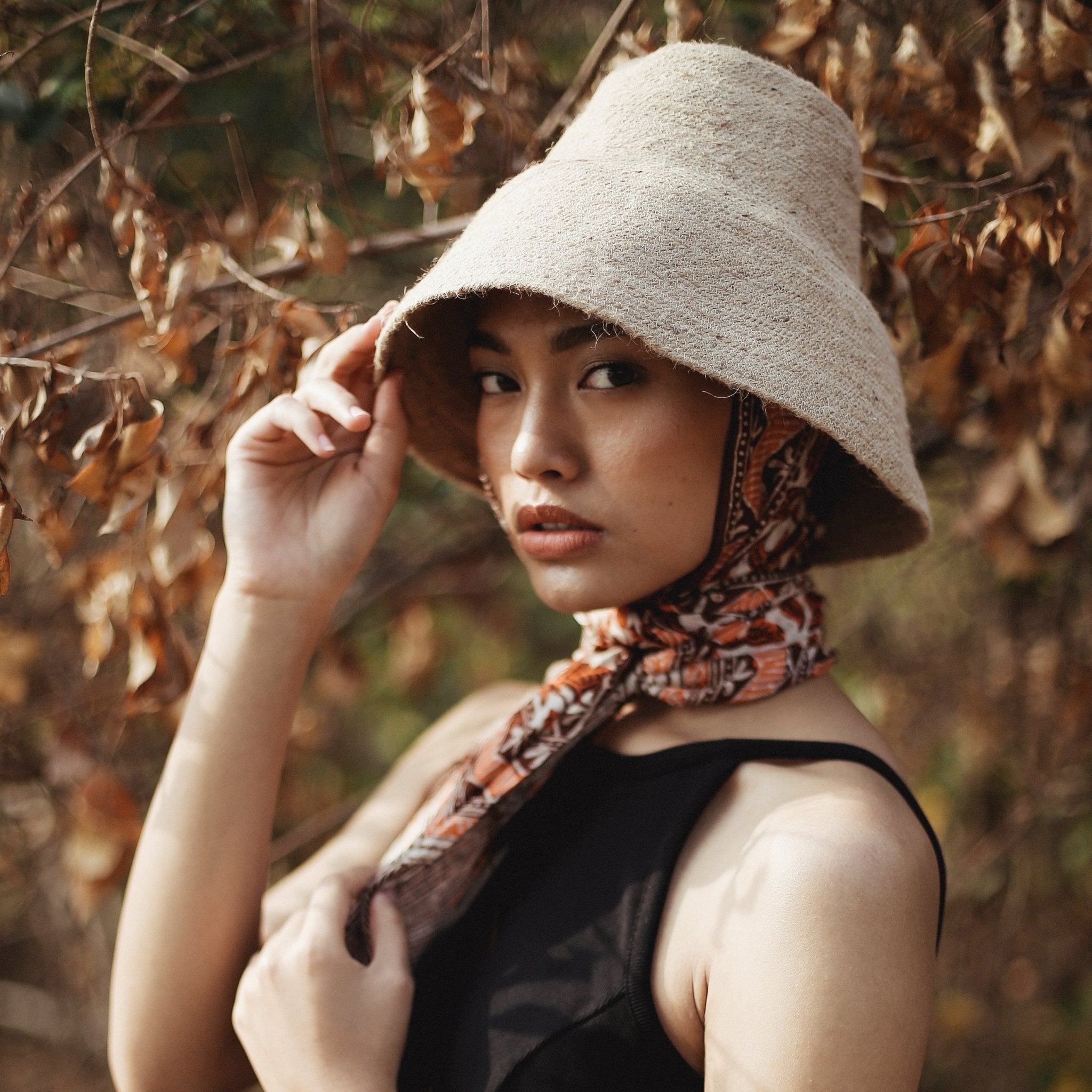 The Naomi Jute Clochet Straw Hat in Beige - Diazza