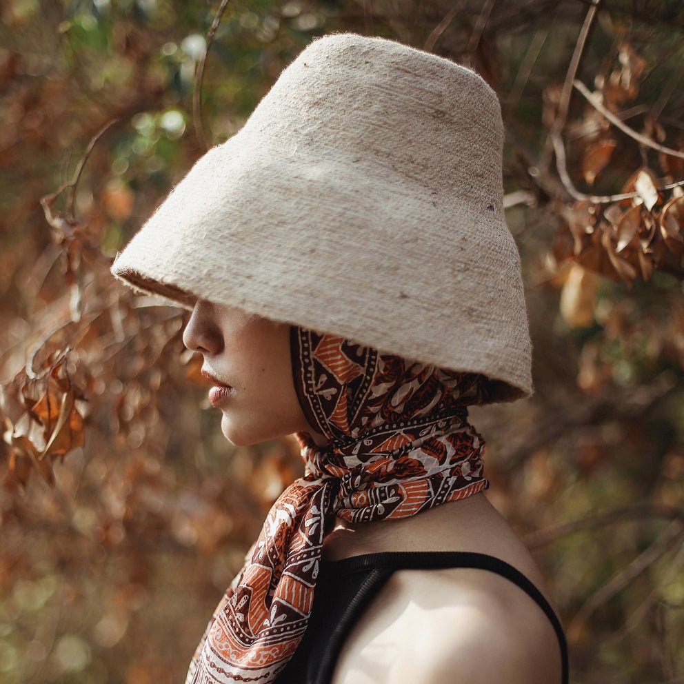 The Naomi Jute Clochet Straw Hat in Beige - Diazza