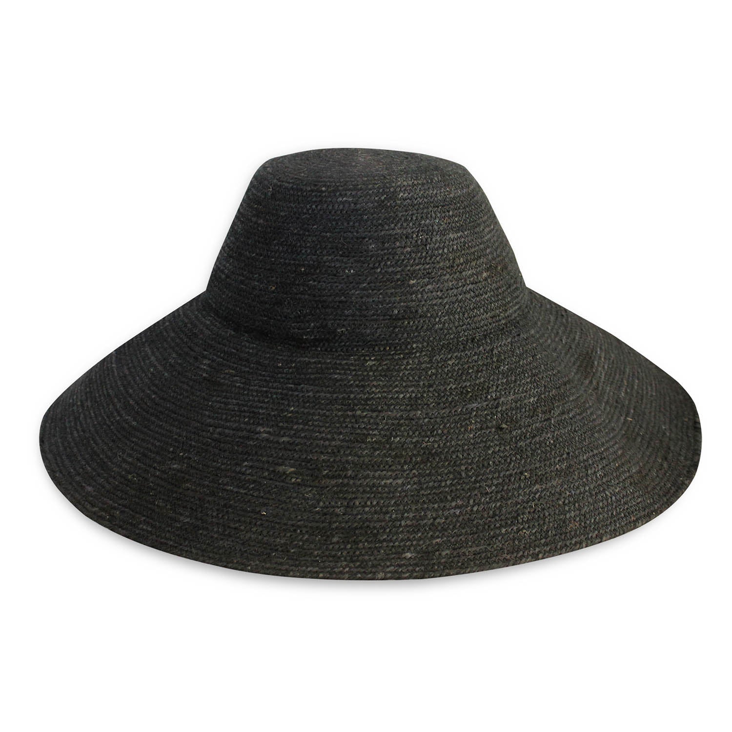 The Riri Jute Handwoven Straw Hat In Black - Diazza