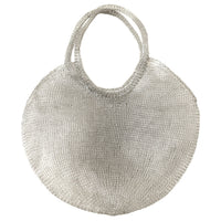 The Sol Mesh Wire Tote Bag in Silver - Diazza
