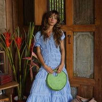 The Solo Avocado Jute Bag In Green - Diazza