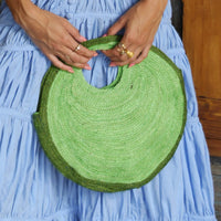 The Solo Avocado Jute Bag In Green - Diazza