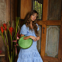 The Solo Avocado Jute Bag In Green - Diazza