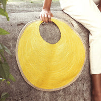 The Solo Citroen Jute Bag In Yellow - Diazza