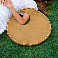 The Solo Cocco Jute Bag With Gold Chain - Diazza