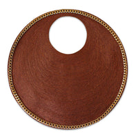 The Solo Espresso Jute Bag With Gold Chain - Diazza