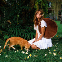 The Solo Espresso Jute Bag With Gold Chain - Diazza