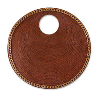 The Solo Espresso Mini Jute Bag With Gold Chain - Diazza