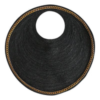 The Solo Fig Mini Black Jute Bag With Gold Chain - Diazza