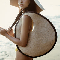 The Solo Halo Jute Bag In Black X Natural - Diazza