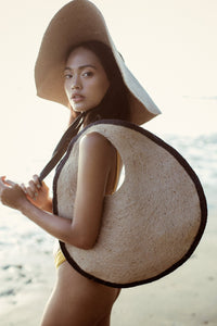 The Solo Halo Jute Bag In Black X Natural - Diazza