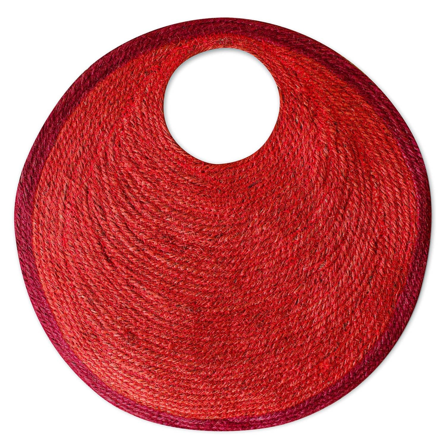 The Solo Tomato Large Jute Bag In Red - Diazza