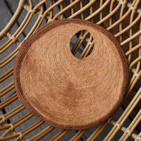 The Solo Walnut Jute Bag In Brown - Diazza