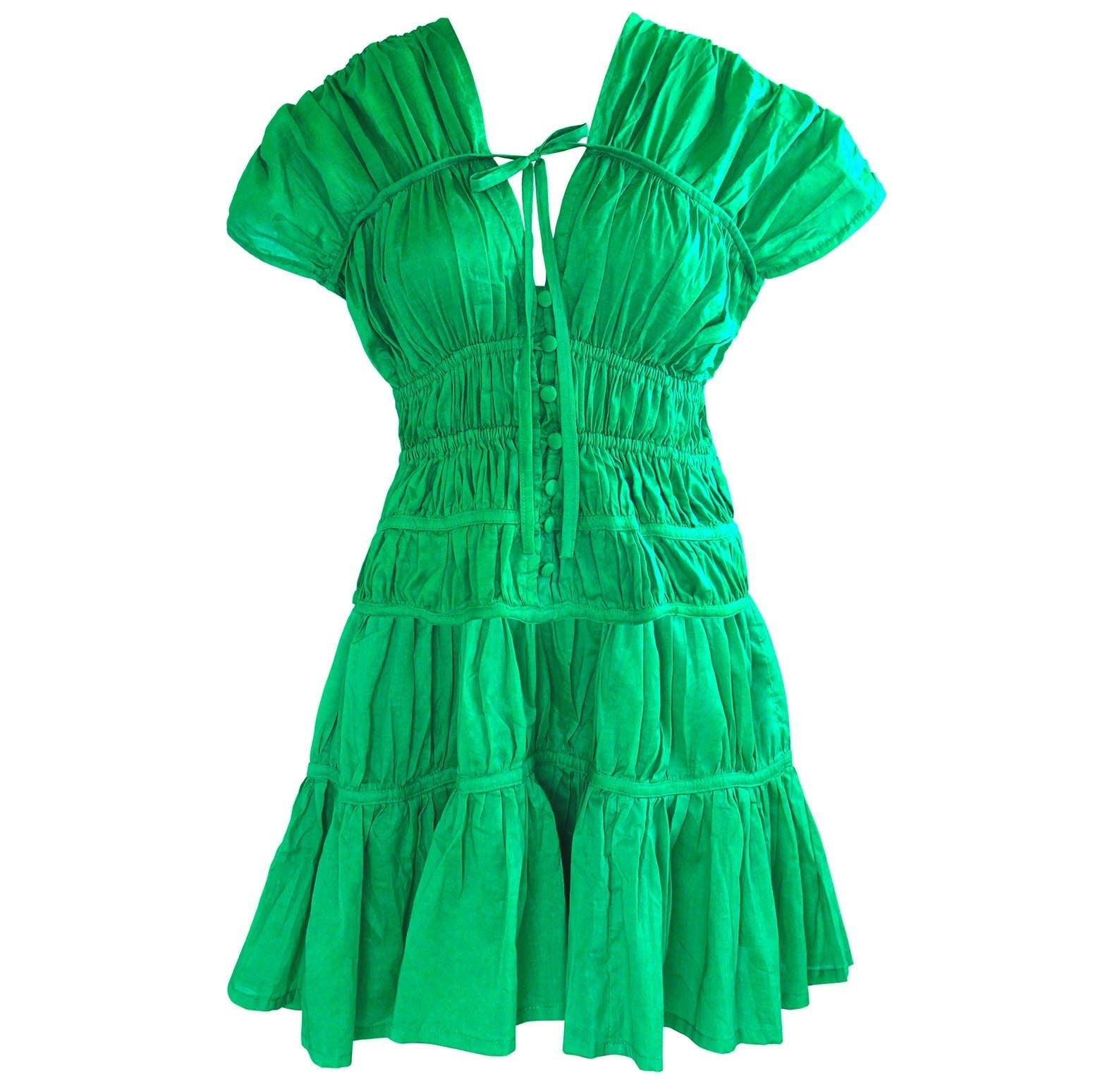 The Srikandi Dress In Kelly Green - Diazza