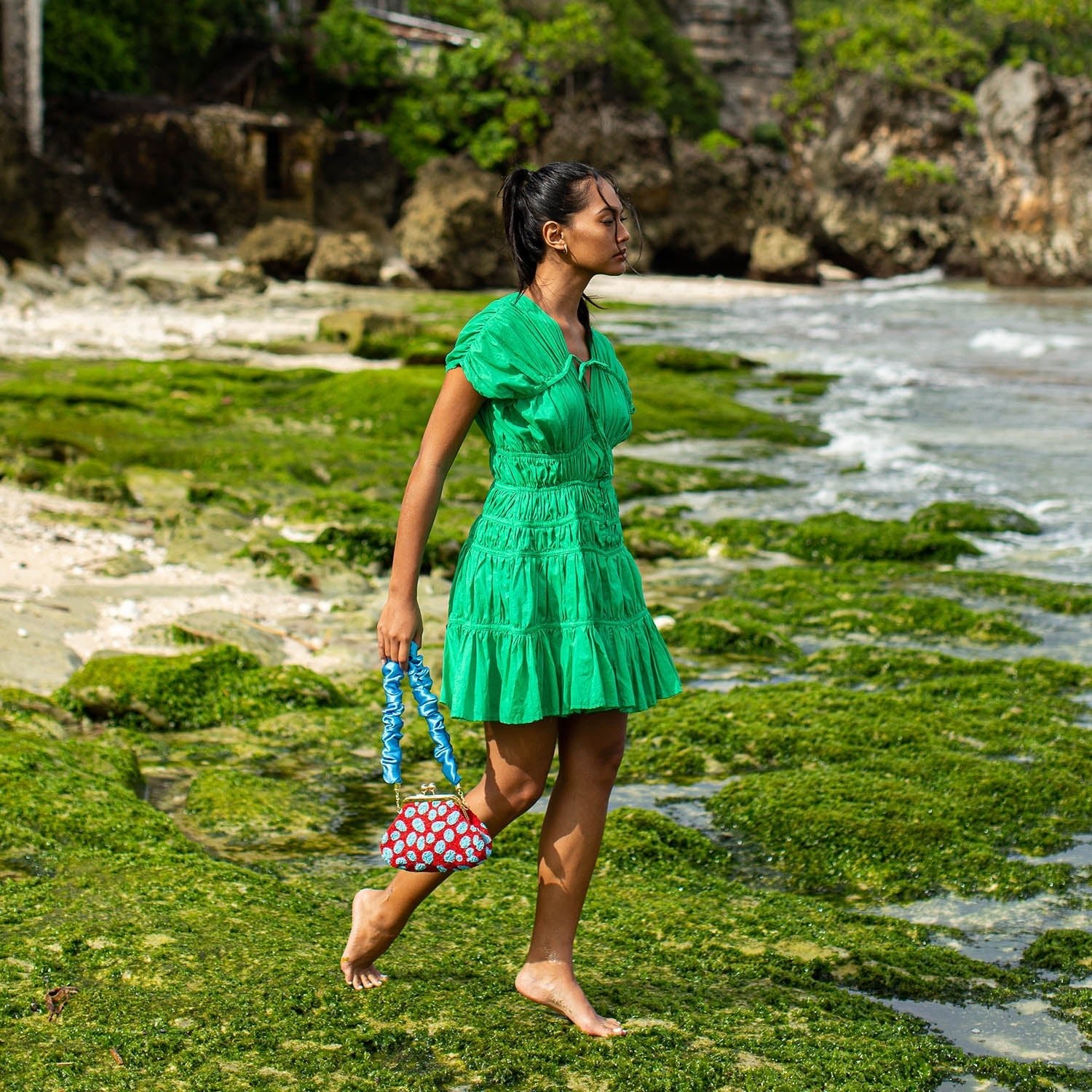 The Srikandi Dress In Kelly Green - Diazza