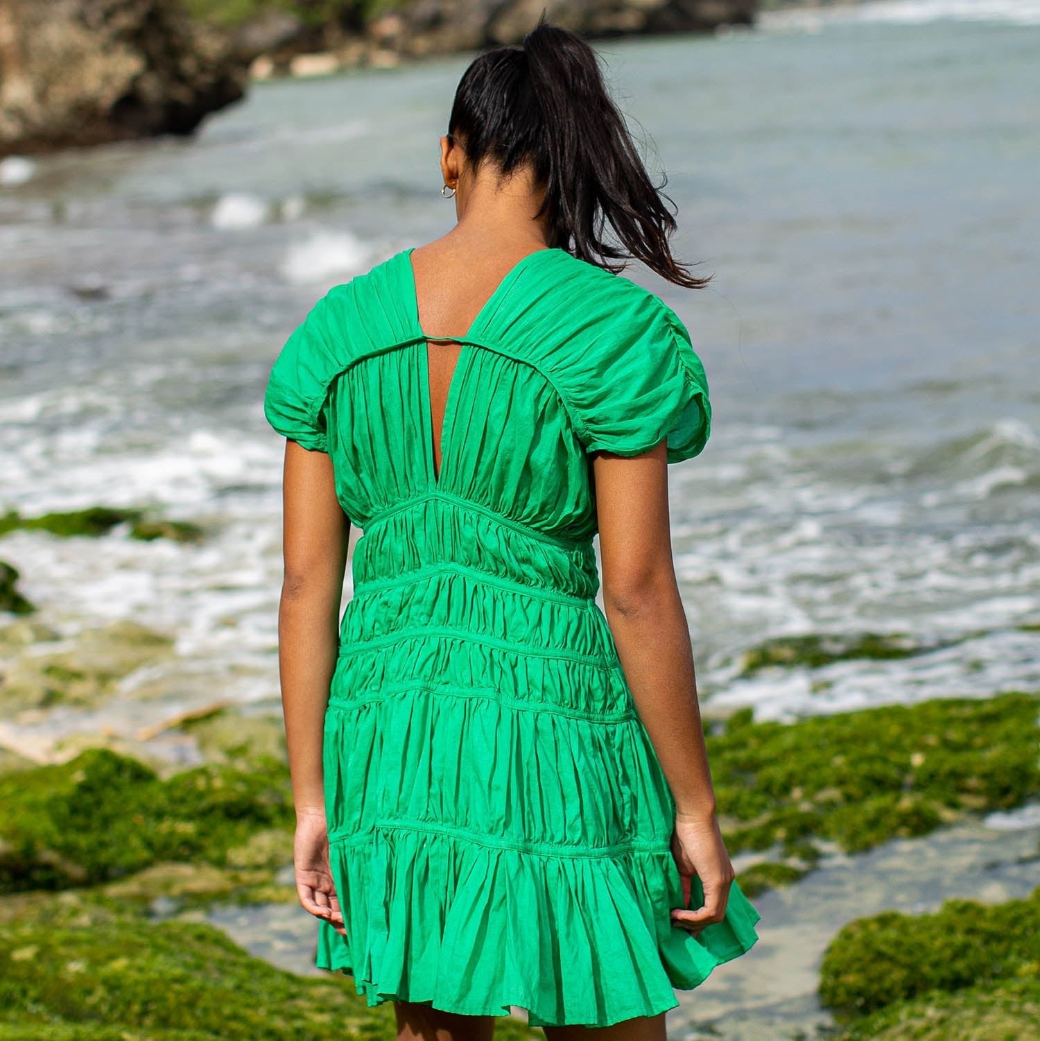 The Srikandi Dress In Kelly Green - Diazza