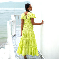The Srikandi Maxi Dress In Lime Green - Diazza