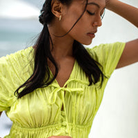 The Srikandi Maxi Dress In Lime Green - Diazza