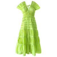 The Srikandi Maxi Dress In Lime Green - Diazza