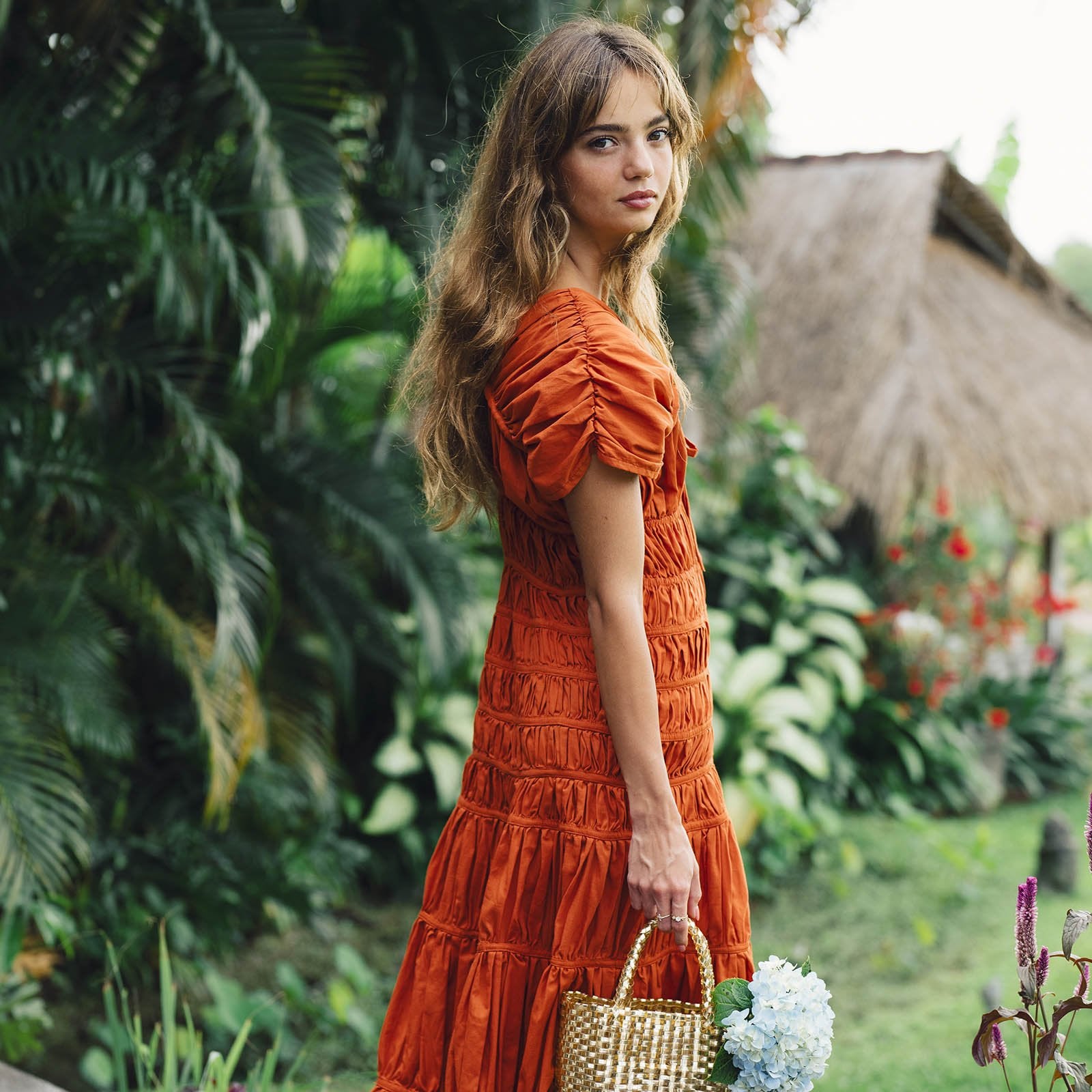 The Srikandi Maxi Dress In Sienna Brown - Diazza