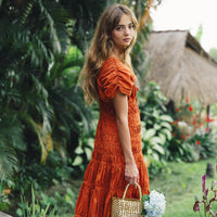The Srikandi Maxi Dress In Sienna Brown - Diazza