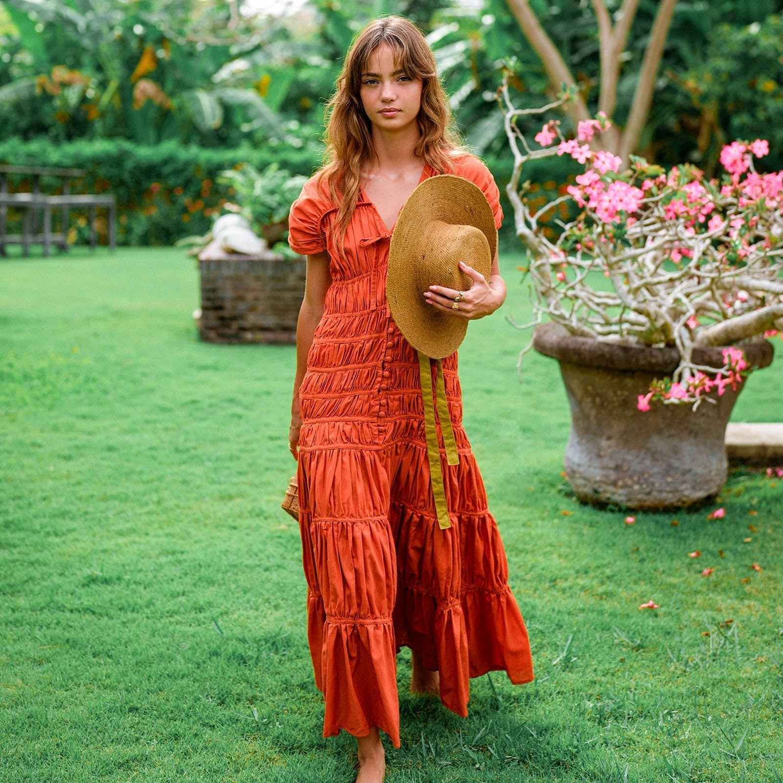 The Srikandi Maxi Dress In Sienna Brown - Diazza