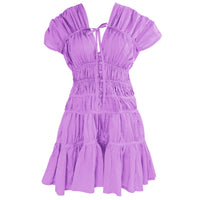 The Srikandi Mini Ruffle Dress In Light Purple - Diazza