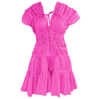 The Srikandi Ruffle Dress In Guava Pink - Diazza