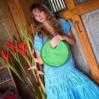 The Srikandi Ruffle Maxi Dress In Princess Blue - Diazza