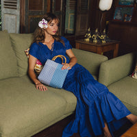 The Srikandi Ruffle Maxi Dress In Royal Blue - Diazza
