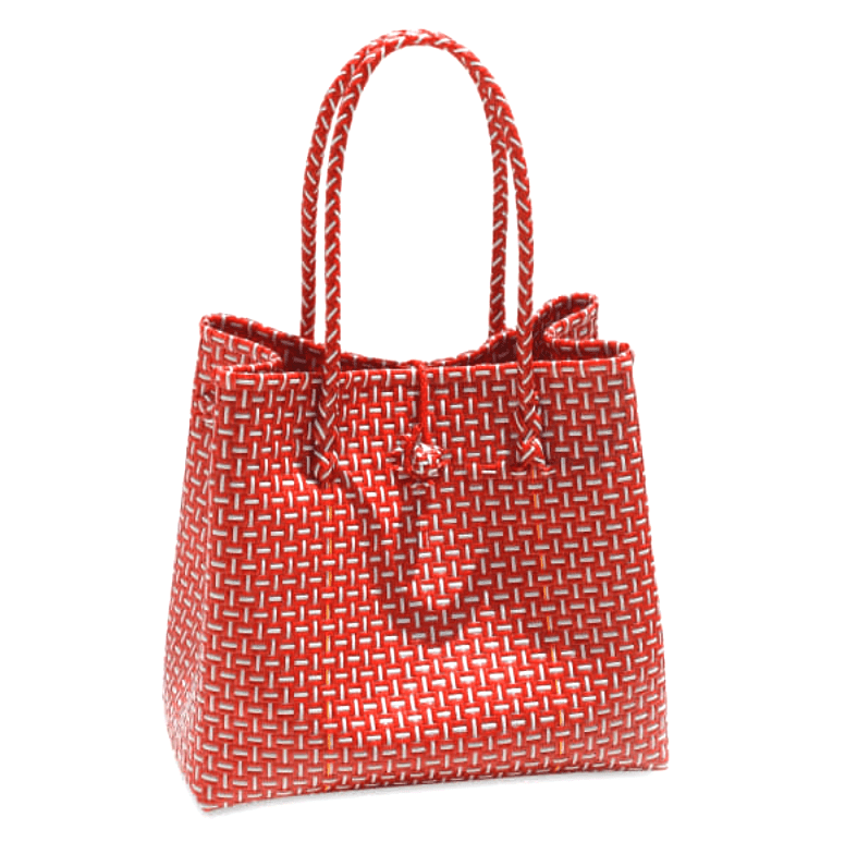The Toko Recycled Tote Bag, in Red & White - Diazza