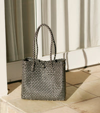 Toko Recycled Woven Tote Bag, in Black - Diazza