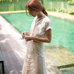 ULURU Button - down Skirt In Off - white - Diazza