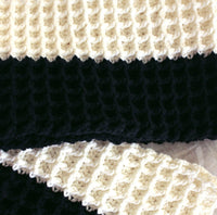 WAFFLE Crochet Scarf in Black & Off White - Diazza