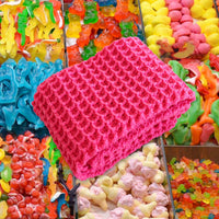 WAFFLE Crochet Scarf in Candy Pink - Diazza
