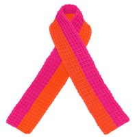 WAFFLE Crochet Scarf in Candy Pink & Tangerine Orange - Diazza