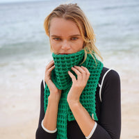 WAFFLE Crochet Scarf in Green - Diazza