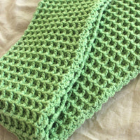 WAFFLE Crochet Scarf in Sage Green - Diazza
