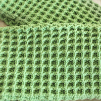 WAFFLE Crochet Scarf in Sage Green - Diazza