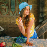 WATU Seaside Linen Bucket Hat, in Sea Blue - Diazza