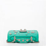 Women's Arcadia Green Studded Leather Small Crossbody Bag - SUSU Hollywood Purse - Diazza