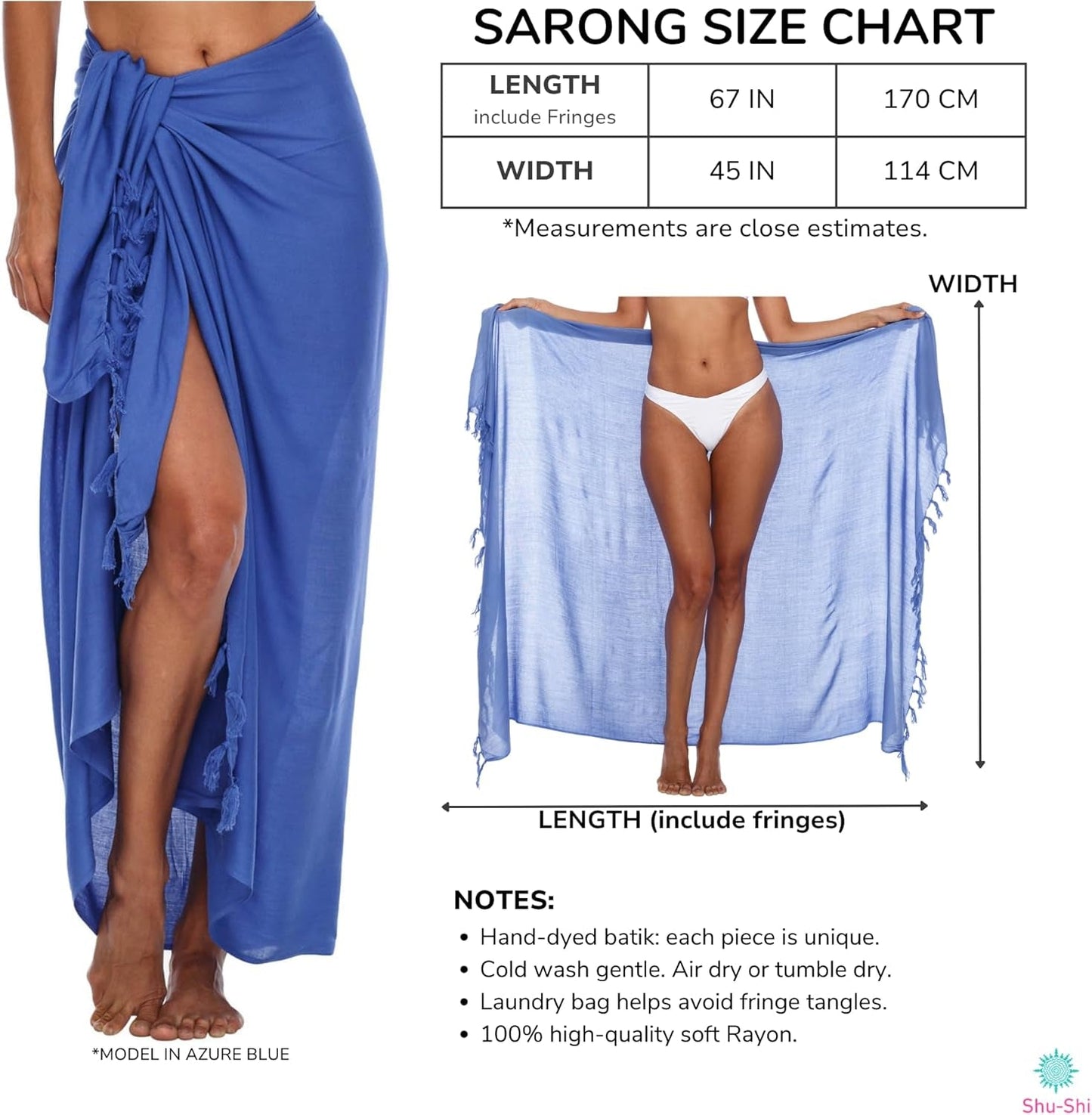 Women's Beach Sarong Wrap - Swimsuit Cover Up Pareo Skirt - Multi - Style Beach Dress - Diazza