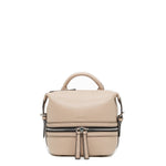 Women's Beige Leather Convertible Backpack - SUSU Ashley Medium with Pockets - Diazza