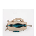 Women's Beige Leather Convertible Backpack - SUSU Ashley Medium with Pockets - Diazza