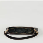 Women's Black Leather Baguette Bag - SUSU Small 90s Y2K Shoulder Purse - Diazza