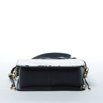 Women's Black Leather Bucket Bag - SUSU Patricia Snakeskin Print Drawstring Purse - Diazza