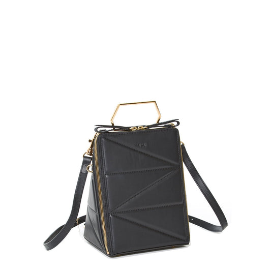 Women's Black Leather Convertible Backpack - SUSU 3 - in - 1 Crossbody Purse - Diazza