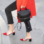 Women's Black Leather Convertible Backpack - SUSU Ashley Medium Purse with Pockets - Diazza